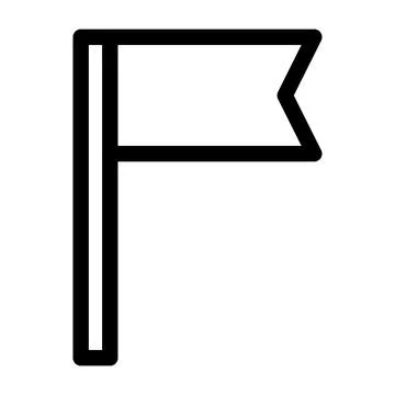 Red flag flat outline icon Stock Illustration