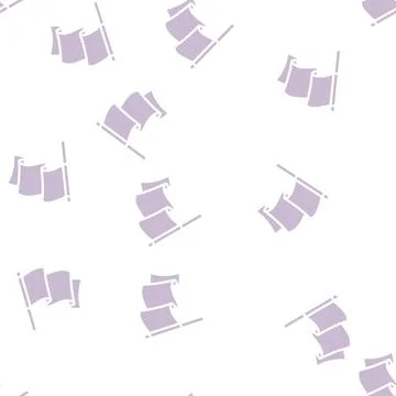 Red flag glyph vector seamless pattern Stock Illustration