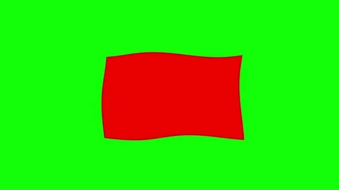 Red flag on green background. Red superhero cloak. Stock Footage 300946254