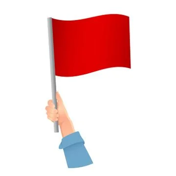 Red flag in hand icon Stock Illustration
