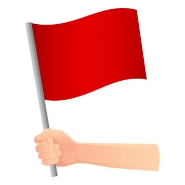 Red flag in hand Stock Illustration