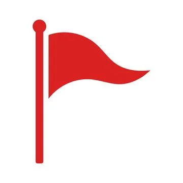 Red flag icon in flat style. Stock Illustration