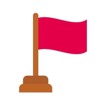 Red Flag Icon Image. Stock Illustration