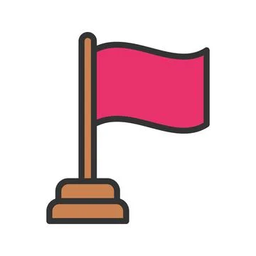 Red Flag Icon Image. Stock Illustration