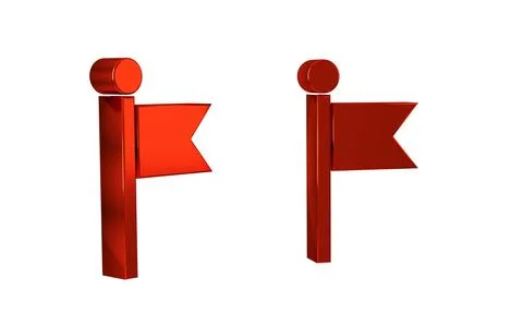 Red Flag icon isolated on transparent background. Location marker symbol. Stock Illustration