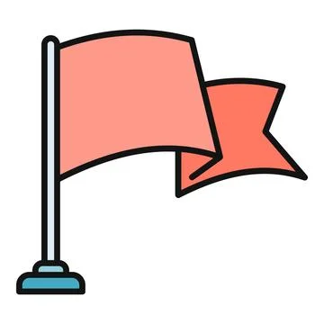 Red flag icon marking location or signaling danger Stock Illustration