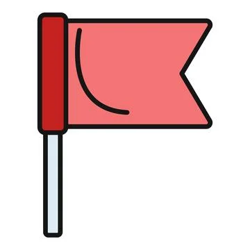Red flag icon marking location or goal Stock Illustration