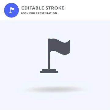 Red Flag icon vector, filled flat sign, solid pictogram isolated on white, lo Illustrazione stock