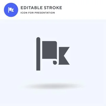 Red Flag icon vector, filled flat sign, solid pictogram isolated on white, lo Stock Illustration