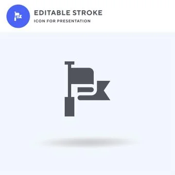 Red Flag icon vector, filled flat sign, solid pictogram isolated on white, logo Illustrazione stock