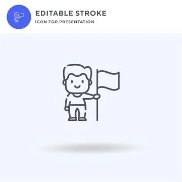 Red Flag icon vector, filled flat sign, solid pictogram isolated on white, logo Stock Illustration