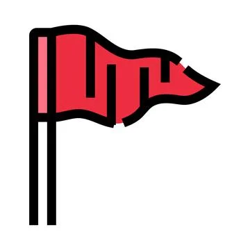 Red flag indication warning signal icon concept Illustrazione stock