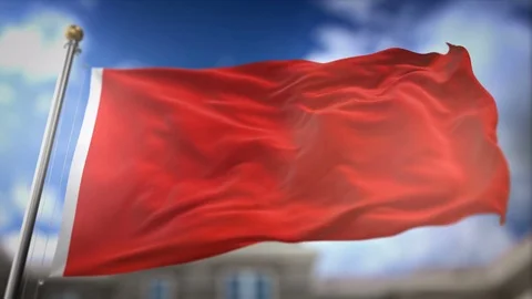 Red Flag Looping Animation Stock Footage 75649761
