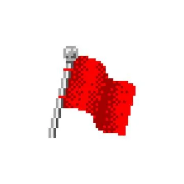 Red Flag in Pixel Art Illustrazione stock