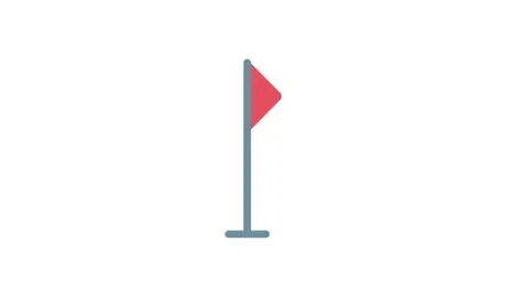 A red flag on a pole set against a solid black background, emphasizing the .. Stock Footage 332905005