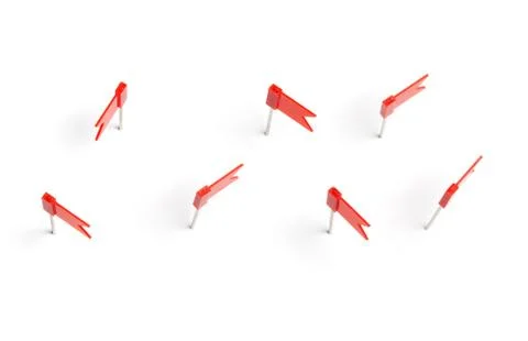 Red flag push pins Stock Photos