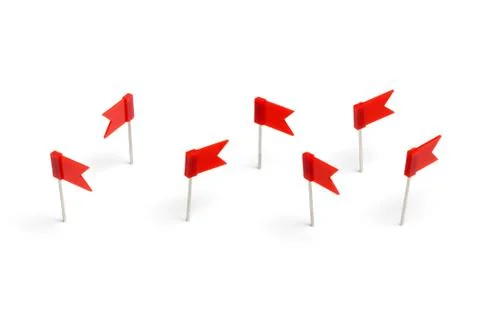 Red flag push pins Stock Photos