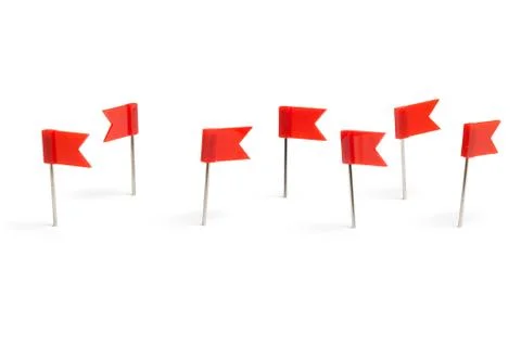 Red flag push pins Stock Photos