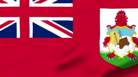 Red flag with union jack and coat of arms design Stock-Footage 343573895