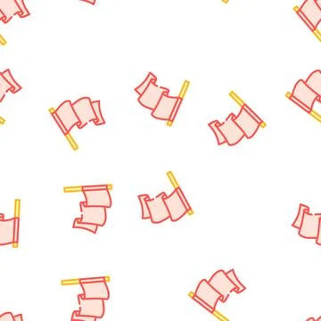 Red flag vector seamless pattern Stock Illustration