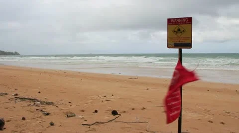 Red Flag warning message on Nai Thon Stock Footage 11855340