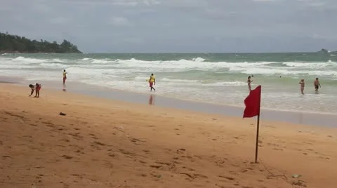 Red Flag warning message on Nai Thon Video stock 11855385