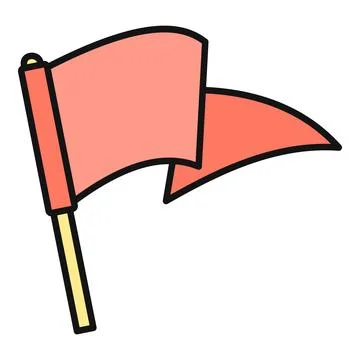 Red flag warning signal caution danger illustration Stock Illustration