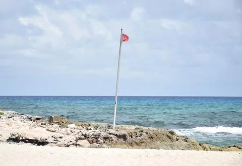 Red flag warning for turtle eggs Stock Photos