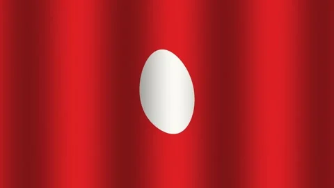Red flag with a white circle in the center Stock Footage 338037183