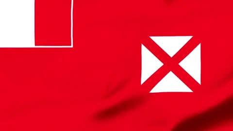 Red flag with white cross symbol and transparent background Video stock 343573896