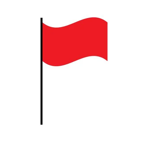 Red flag on white 스톡 일러스트