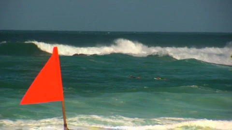 Red flagged on the Pipeline Stock Footage 147047