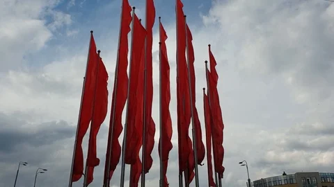 Red flags Stock Footage 107531088