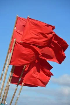 Red flags Stock Photos