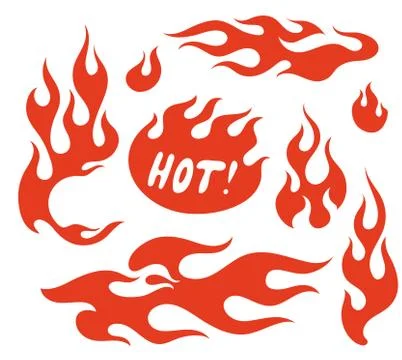 Red flame elements Stock Illustration