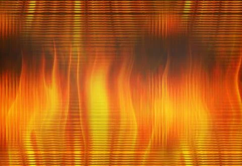 Red flame fire through transparent glass Stock Illustration