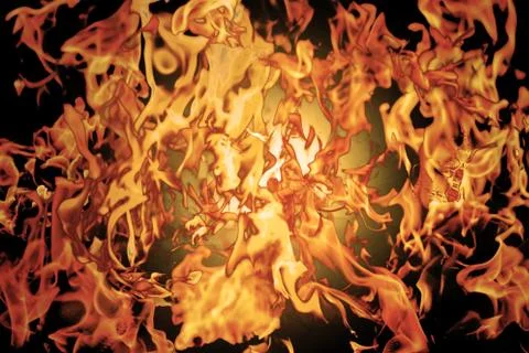 Red flame. Fire tongues in a collage Stock Illustration