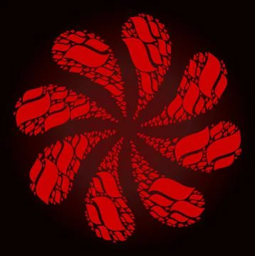 Red Flame Icon Curl Burst Stock Illustration