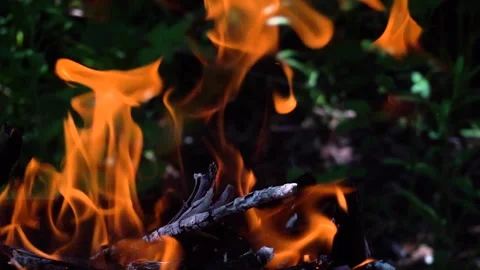 Red flame red fire slow motion Stock Footage 135434435