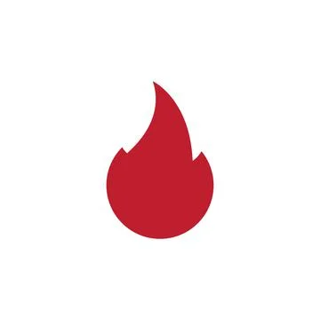 Red flame shape. Vector icon. Stock Illustration