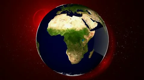 Red Flare Globe Stock Footage 10960888