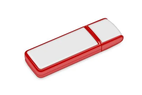 Red flash drive  on a white background Foto stock