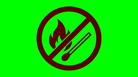 Red flashing warning no match fire animation 스톡 동영상 342830107