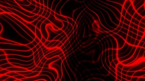 Red Flashing Wavy Grid Abstract Background Stock Footage 99056350