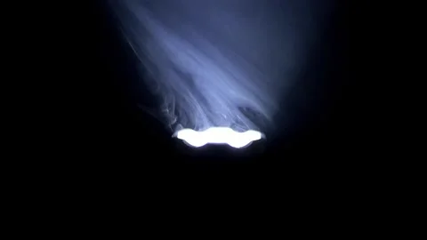 Red Flashlight Beam Illuminating Swirling White Smoke In Pitch Black Dark Stock Footage 330116172