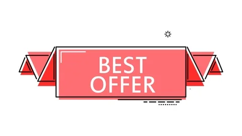 Red flat animation banner best offer Stock Footage 102919855
