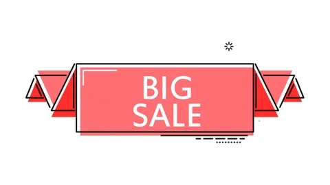 Red flat animation banner big sale Stock Footage 102919334