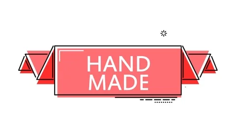 Red flat animation banner hand made Stock Footage 102917632