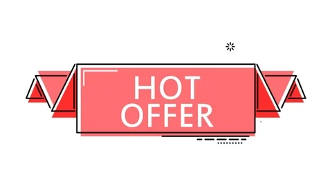 Red flat animation banner hot offer Stock Footage 102918789