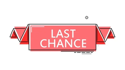 Red flat animation banner last chance Stock Footage 102919625